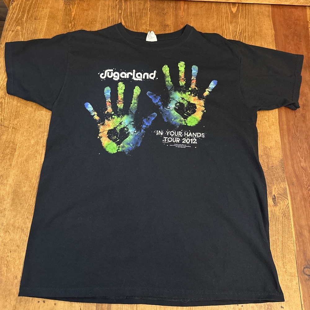 Sugarland In Your Hands Tour 2012‎ Concert Shirt Large Hand Print Black
